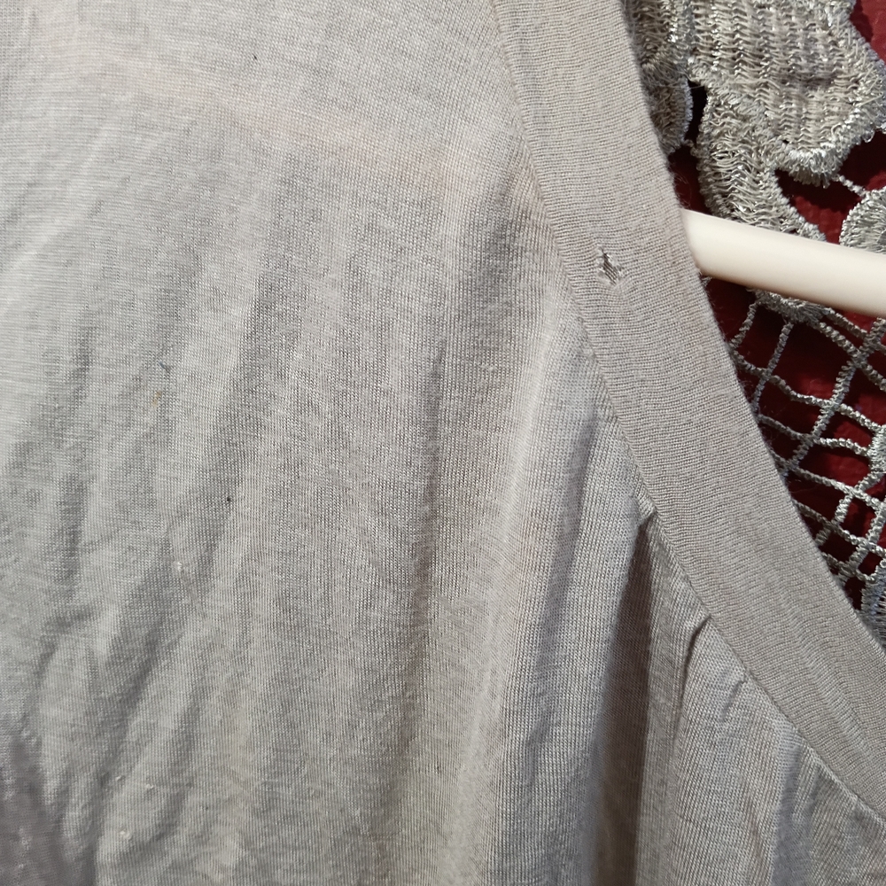 Miss Chievous Gray Crochet Back Blouse - Picture 5 of 9